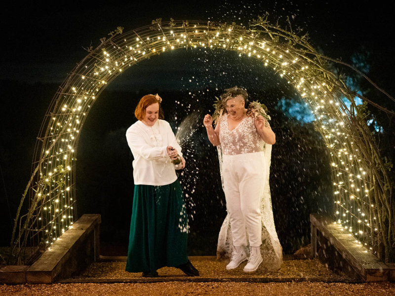 Queer non-binary couples Covid lockdown wedding in Red Hill Victoria captured by Lulu & Lime photography