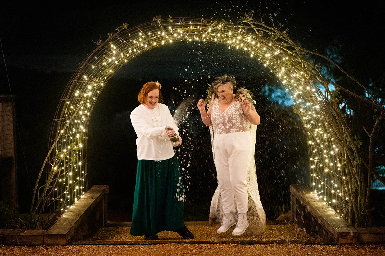 Queer non-binary couples Covid lockdown wedding in Red Hill Victoria captured by Lulu & Lime photography