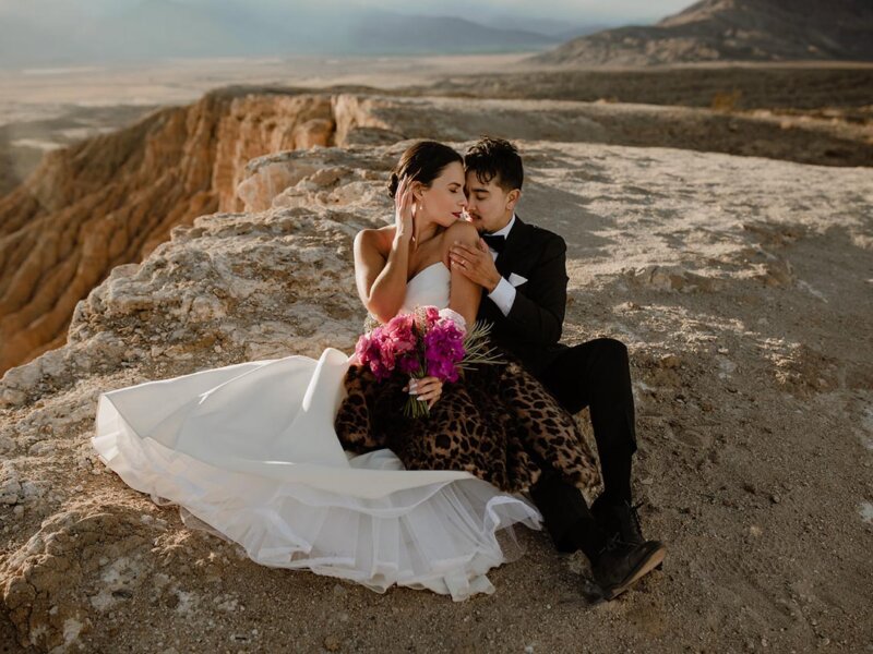 Queer non-binary elopement in Anza Borrego State Park California captured by Eve Rox Photography