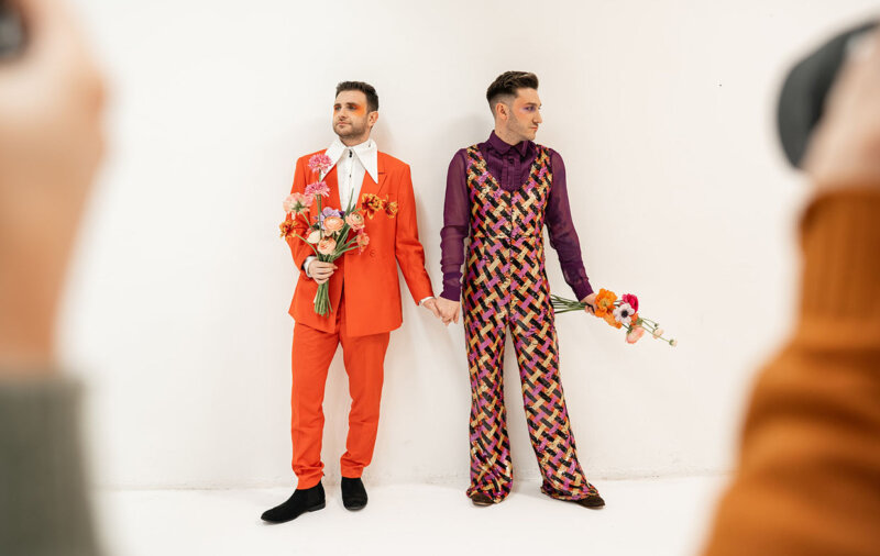 A gay London wedding that is bold, fun and androgynous