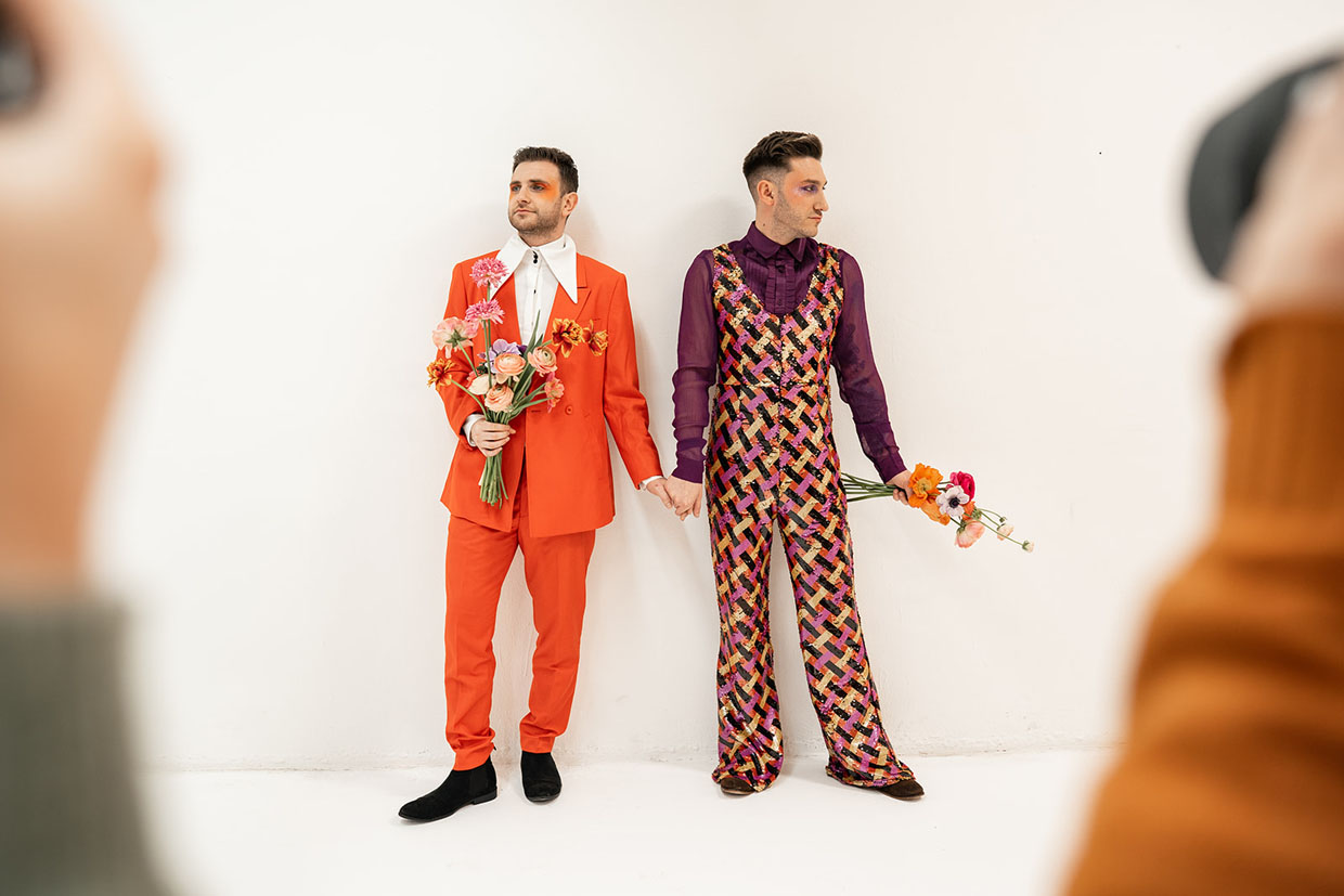 A gay London wedding that is bold, fun and androgynous