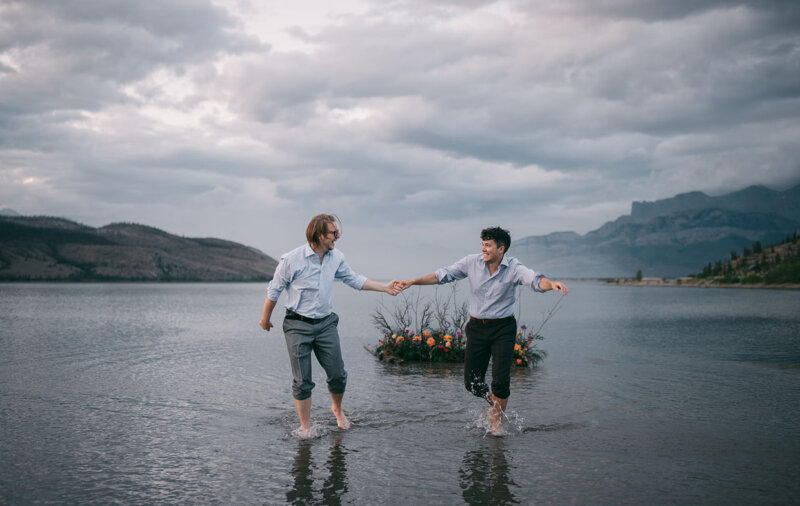 An intimate two groom styled elopement