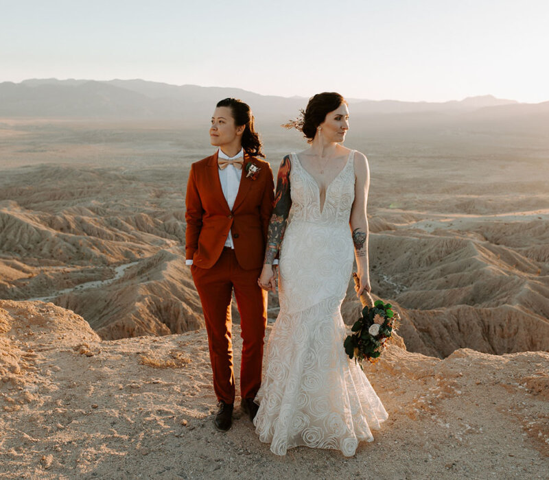 A cute lesbian elopement in the American desert