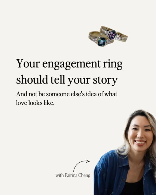 Your engagement ring doesn't have to start with a Pinterest board or a budget spreadsheet 💫 It can start with a story.

That's exactly what Storysmith - created by Sydney-based jeweller @fairinachengjewellery - was built for. Instead of dropping you into a sea of options and hoping something clicks, Storysmith begins with you. The memories that only make sense to the two of you. The inside jokes. The card games. The songs. The small, specific moments that are actually the whole point.

Take Chrissie and Kelly. They found each other through the Her app, bonded over long essays about books and sci-fi and cats, and got engaged through a "Will you marry me?" message written on a We're Not Really Strangers card. When they sat down with Fairina for their design consultation, those details didn't just inform the ring - they became the ring.

Hidden beneath the shield-cut diamond: a red ruby at the base for the love forming their foundation, pink and orange sapphires for their favourite colours, a yellow sapphire for the joy ahead. And the gem placement? It mirrored Sailor Moon's Crystal Star brooch ... a connection Chrissie had hoped for but never said out loud.

It's pretty cool what Storysmith can do.

Chrissie said; "It's the most beautiful thing I'll ever own and is by far the most special and sentimental."

This is what story-led design actually looks like. Not trends. Not tradition. Not pressure to get it "right." Just a process that centres your version of love and translates it into something you'll wear every single day.

If you're in the early stages of thinking about rings and don't know where to start - Storysmith is free to try, and it's genuinely a beautiful place to begin! 

We've got a whole blog about the process up in the bio ☝️ orrr check out @fairinachengjewellery yourself!