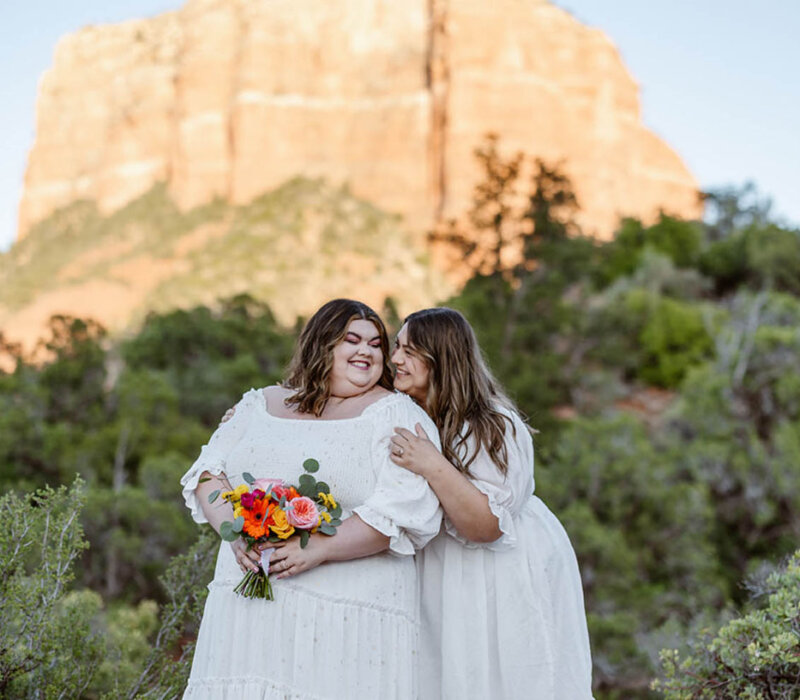 A cute lesbian styled shoot in the desert of Sedona